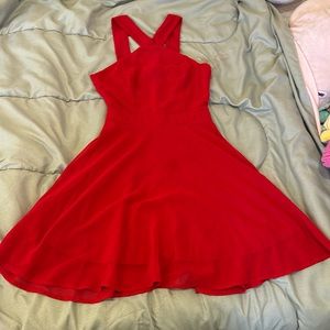 Red skater dress